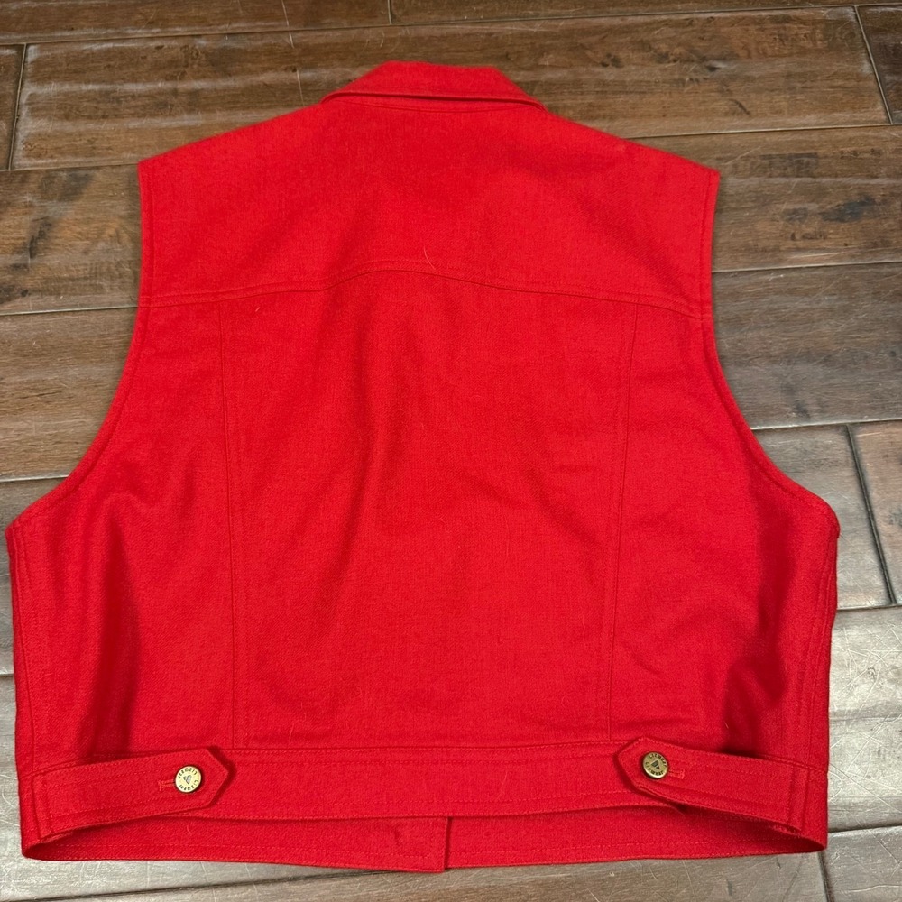 Vintage Lizwear Vest Wool Blend Vest Button Front Cabincore | Red | Size Large - Picture 7 of 8